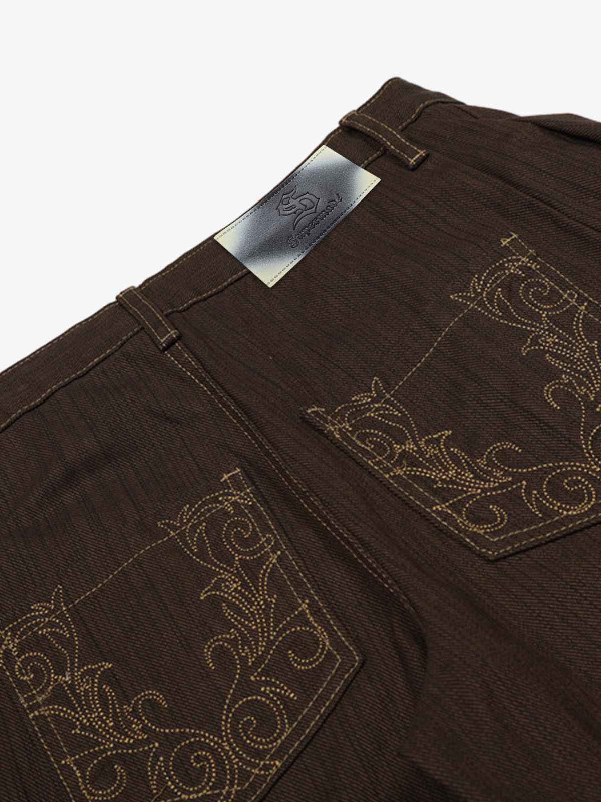Vintage Contrast Thread Barrel Pants
