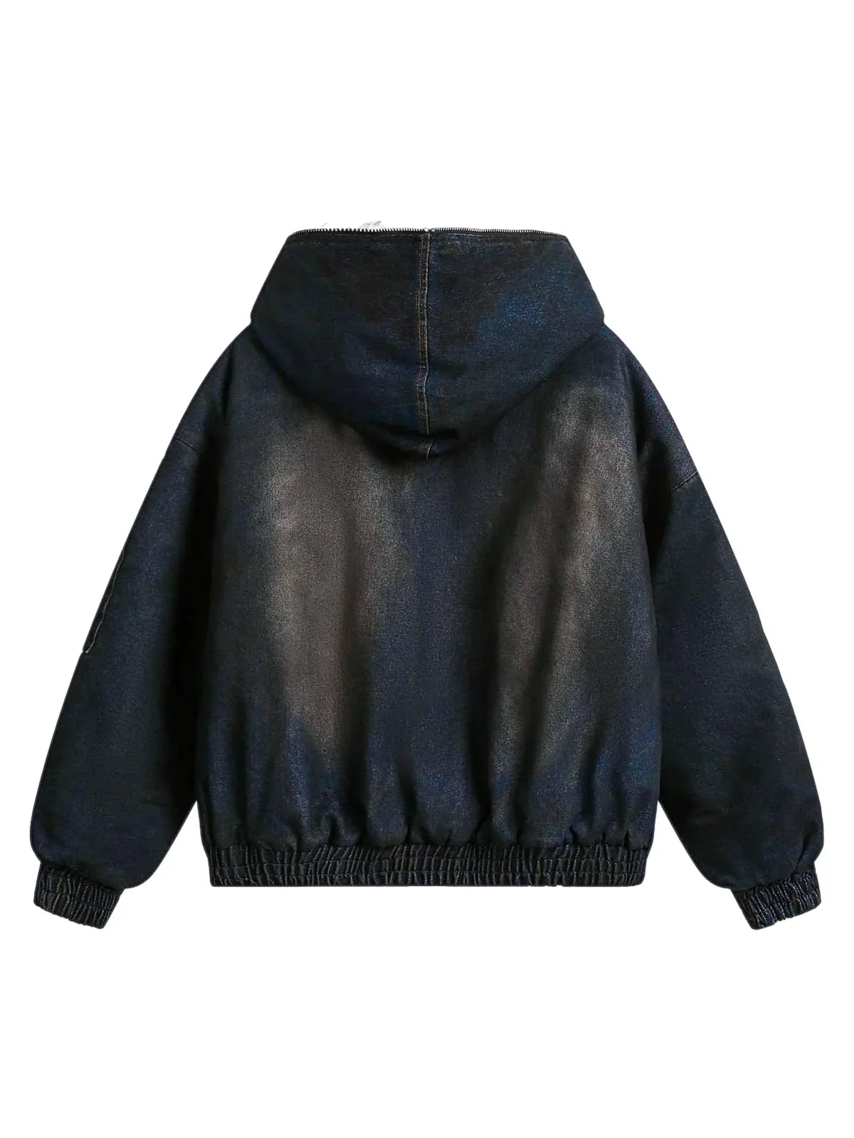Washed Denim Fur | Hooded Jacket - Luxuryurbanwear