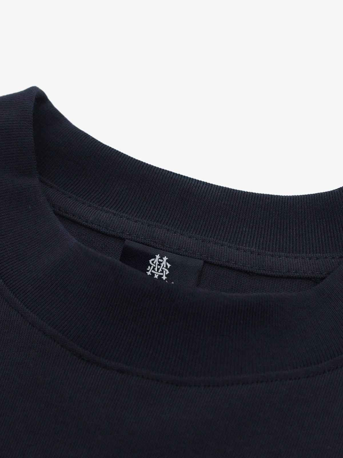 Gradient Letter Print Patchwork Faux Two-Piece Long-Sleeved T-Shirt