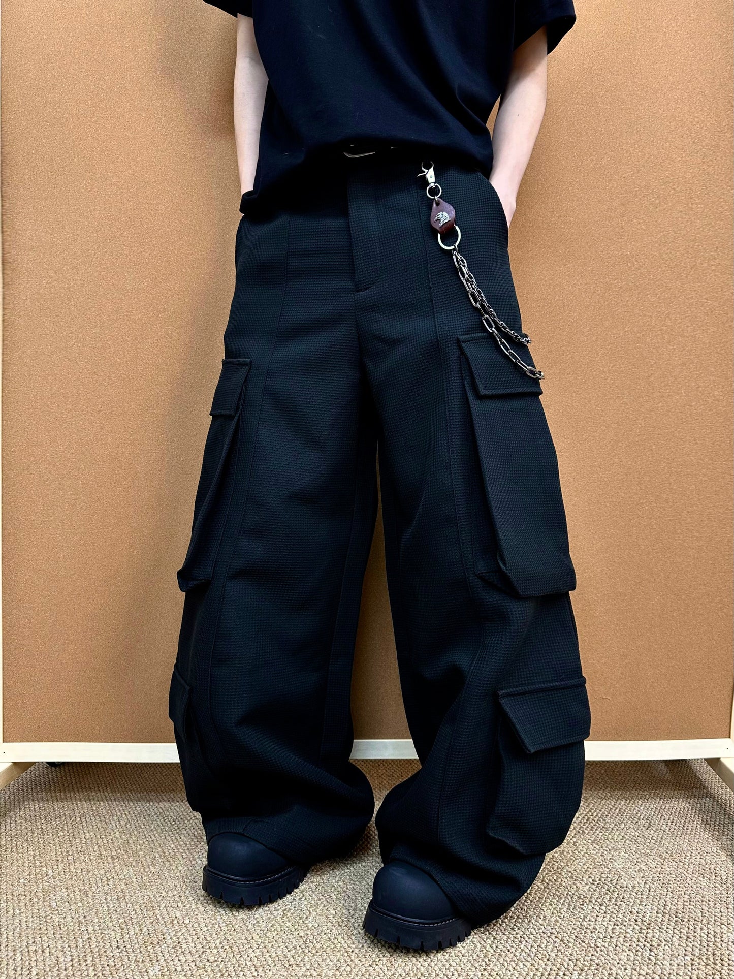 Unisex Multi-Pocket Wide Cargo Pants - Luxuryurbanwear