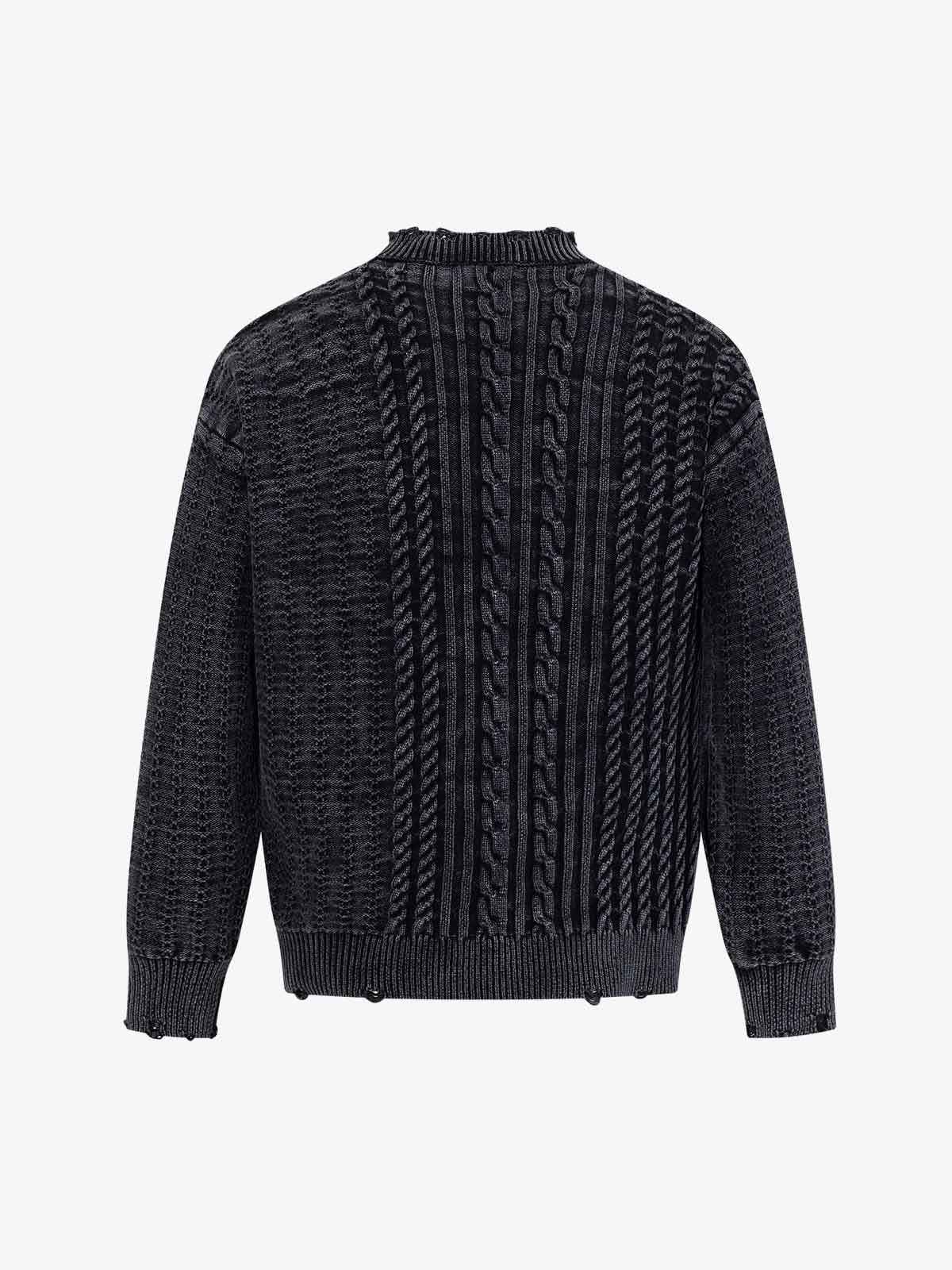 Textured Cable Knit Button Up Cardigan Jacket