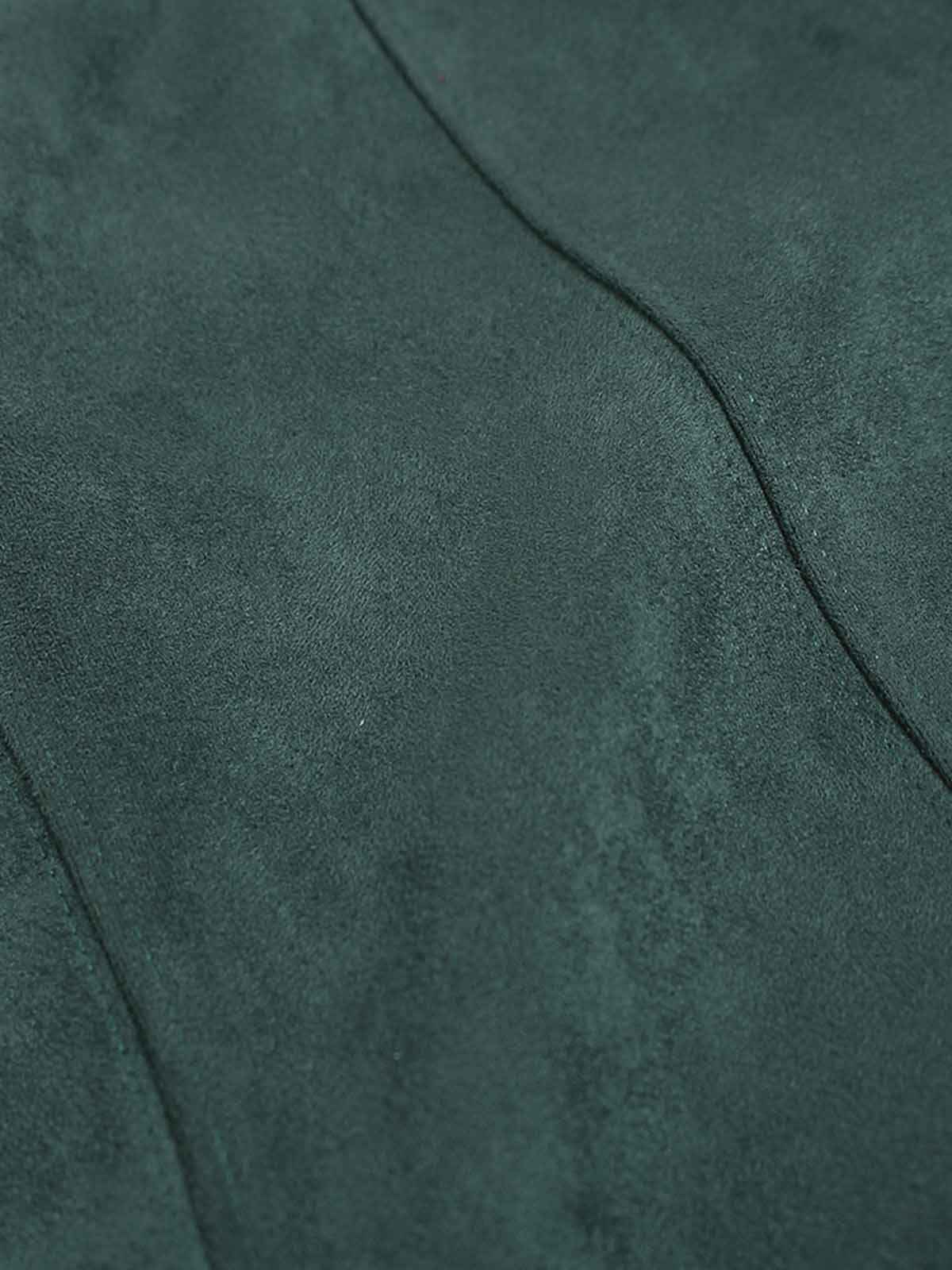 Suede Letter Embroidered Cropped Zip-Up Hoodie
