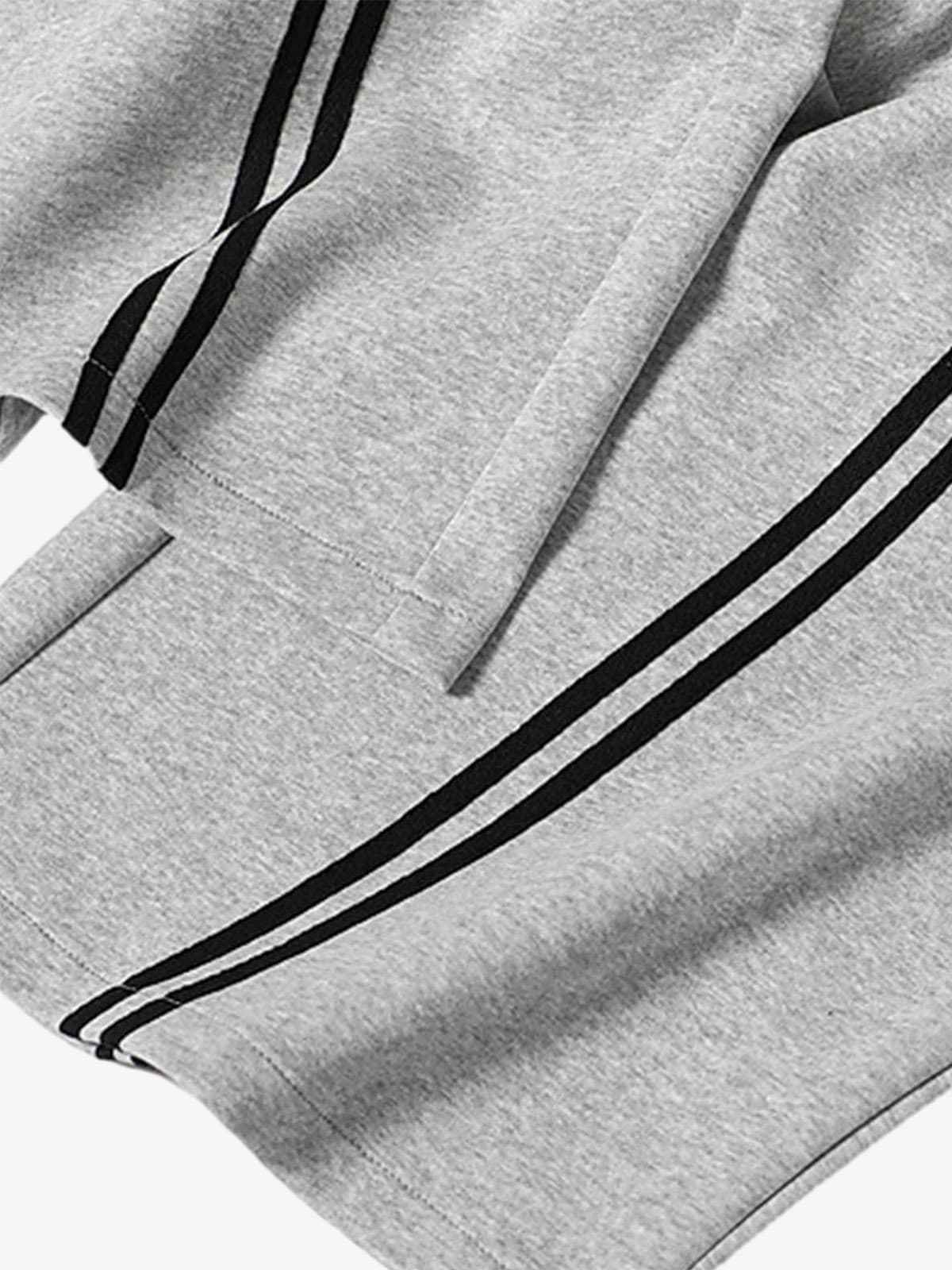 Cotton Web Stitching Letter Print Drawstring Barrel Pants