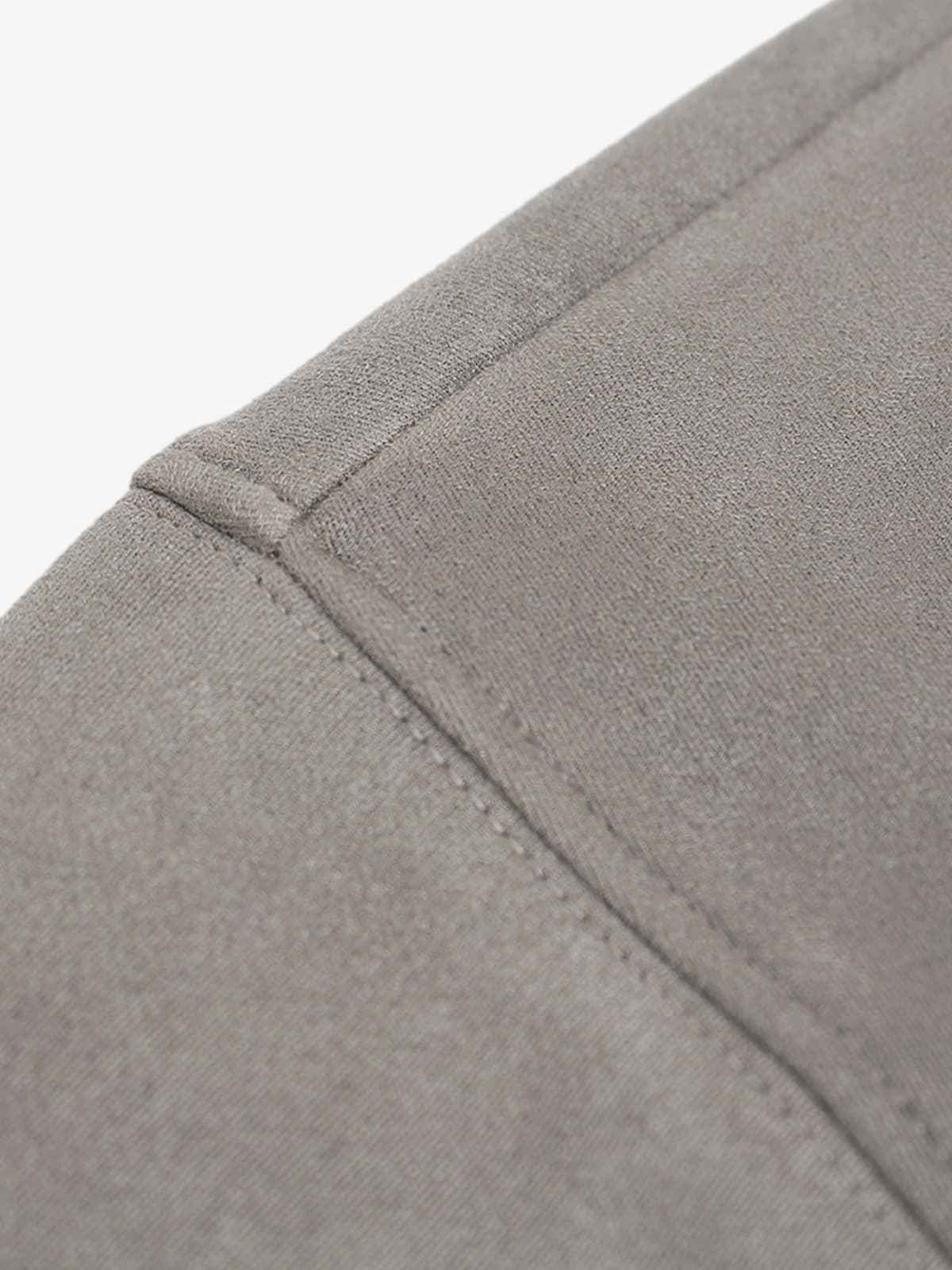 Suede Large Pocket Faux Two-Piece Zipper Short Jacket