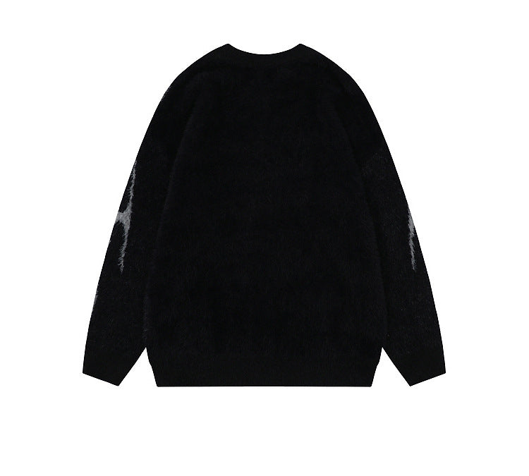 Gothic Inferno | Y2K Inspired Fire Pattern Jumper - Luxuryurbanwear