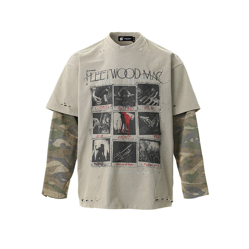 Distressed Camouflage | Two-Piece Graphic T-Shirt - Luxuryurbanwear