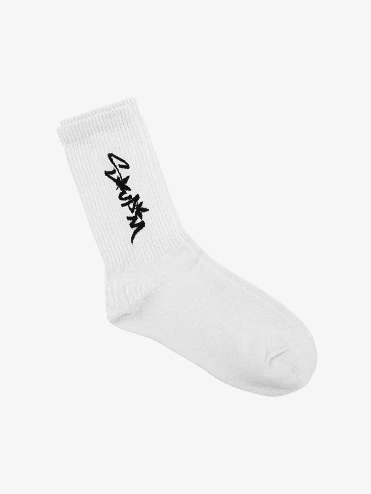 SUPM Unique Logo Letter Print Crew Socks