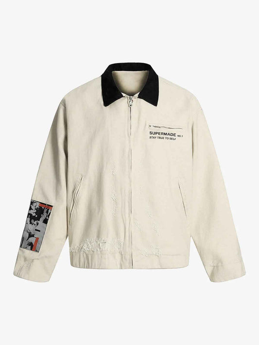 Street Washed Distressed Detroit Jacket
