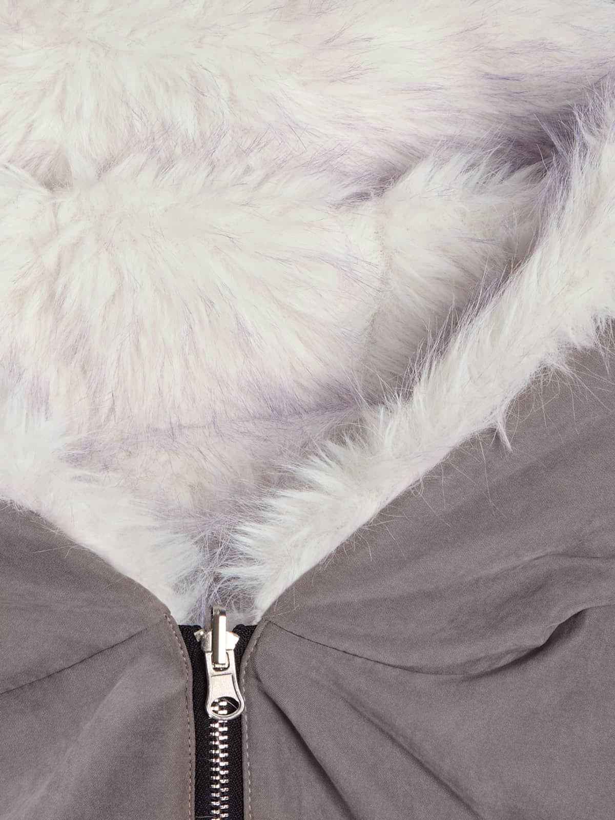 Oversized Reversible Fur Hooded Jacket - 2544