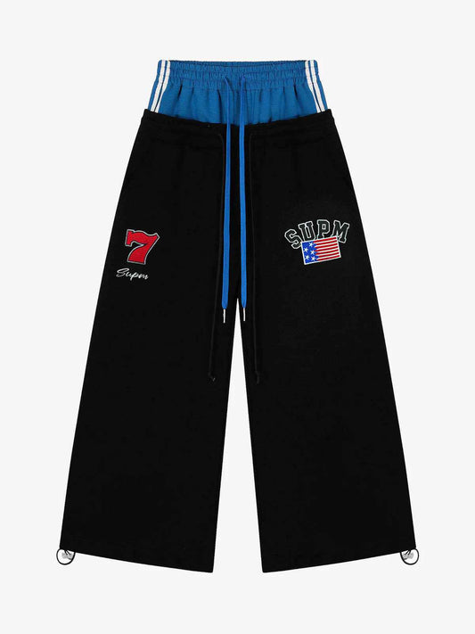 Vintage Paratrooper Layered Look Sweatpants - 2556