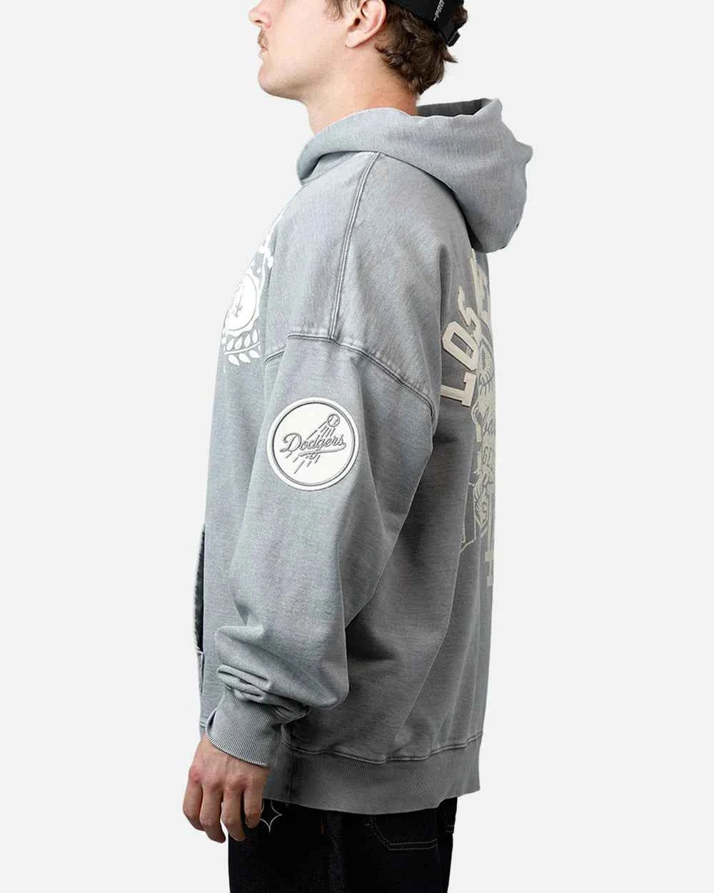 Pro Standard La Dodgers Street Team Hoodie - Washed Grey