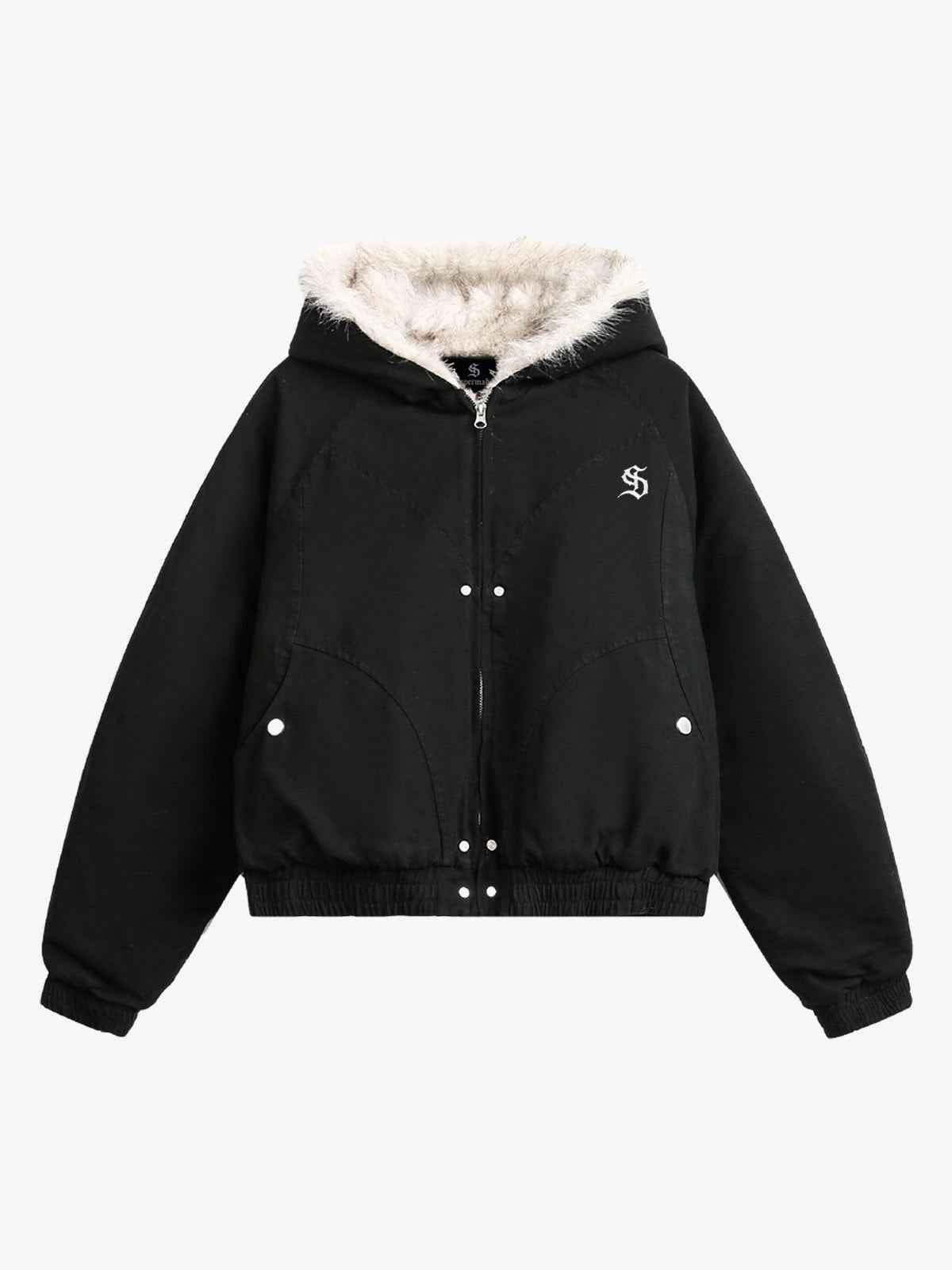 Spliced Fur Hooded Quilted Jacket – Unisex Luxury Urban Streetwear Outerwear