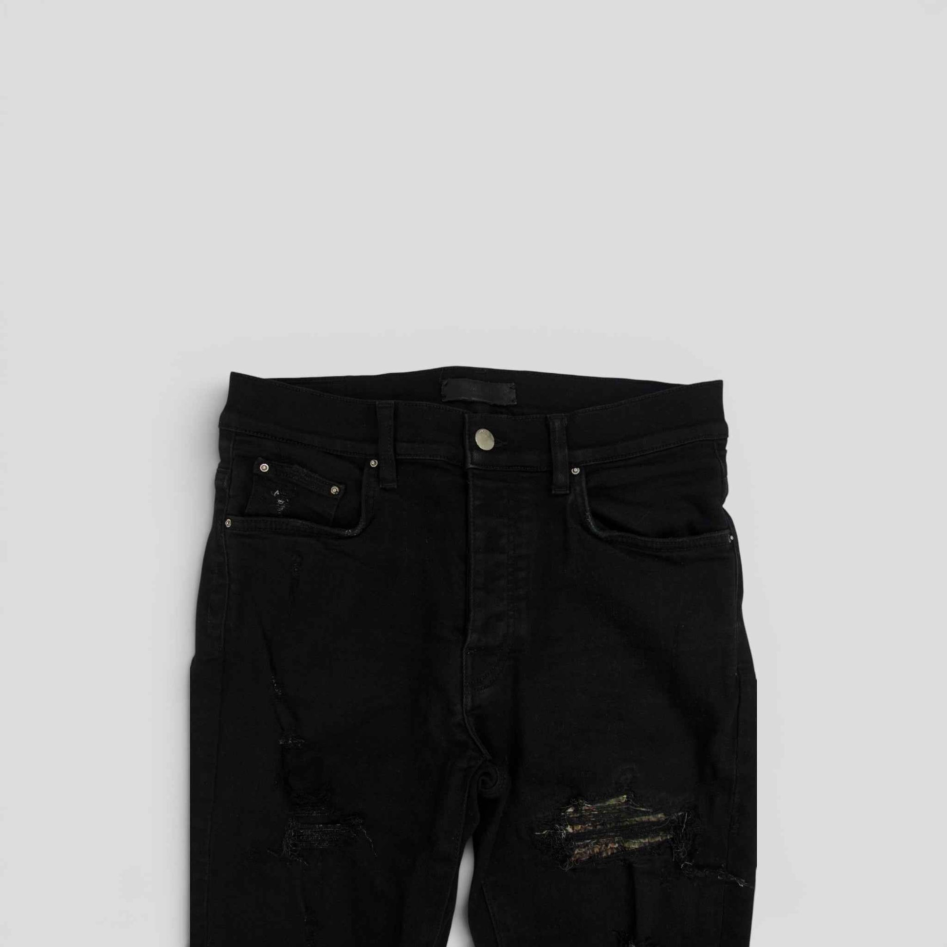 Amiri MX1 Aloha Patch Jeans in Black