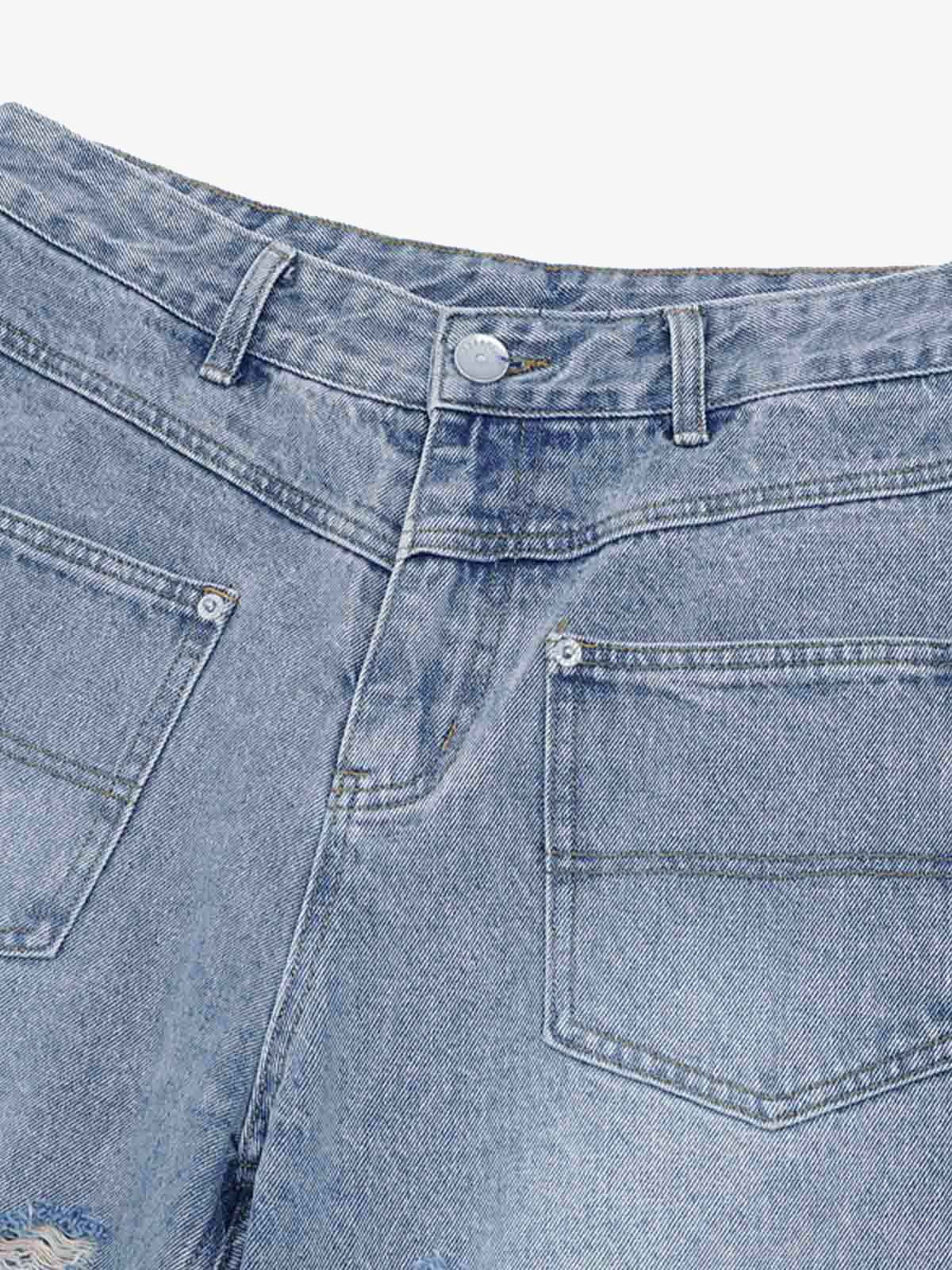 Denim Distressed Ripped Suit - 2460