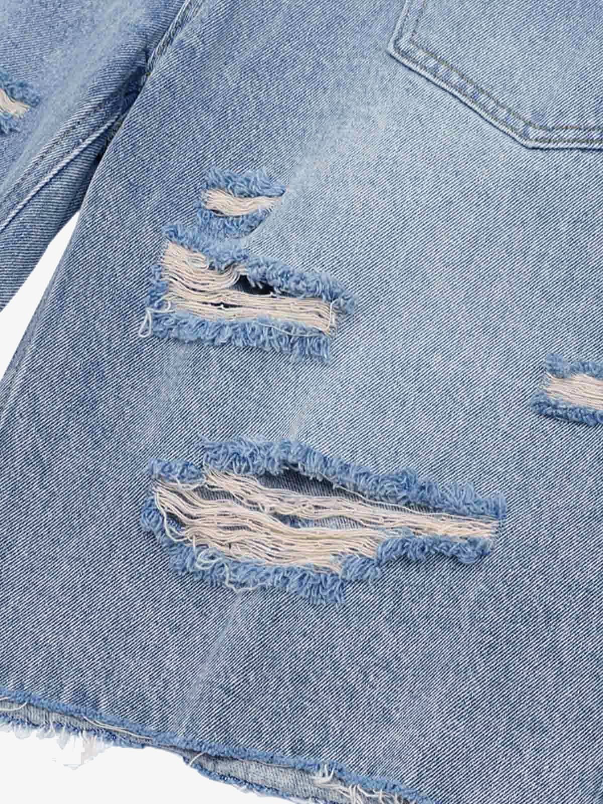 Denim Distressed Ripped Suit - 2460 - Luxuryurbanwear