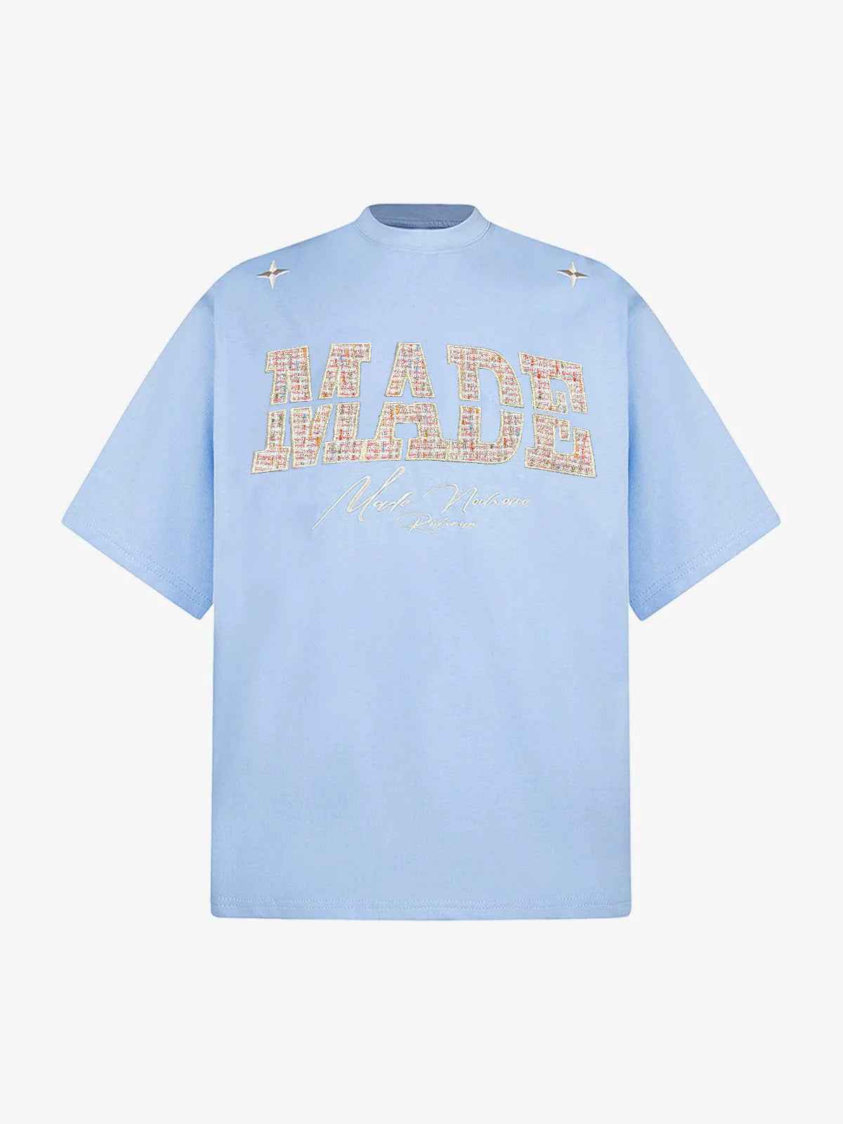 Vintage Patchwork Embroidered Letter T-Shirt