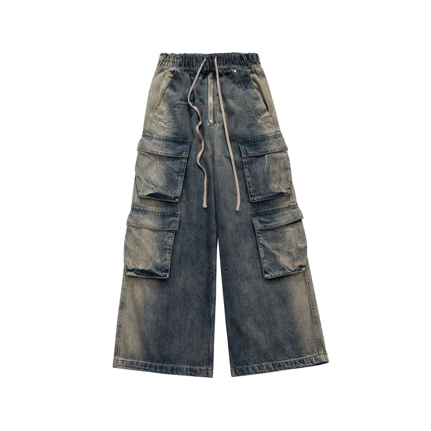 Wide Leg Multi-Pocket Straight | Loose Jeans - Luxuryurbanwear