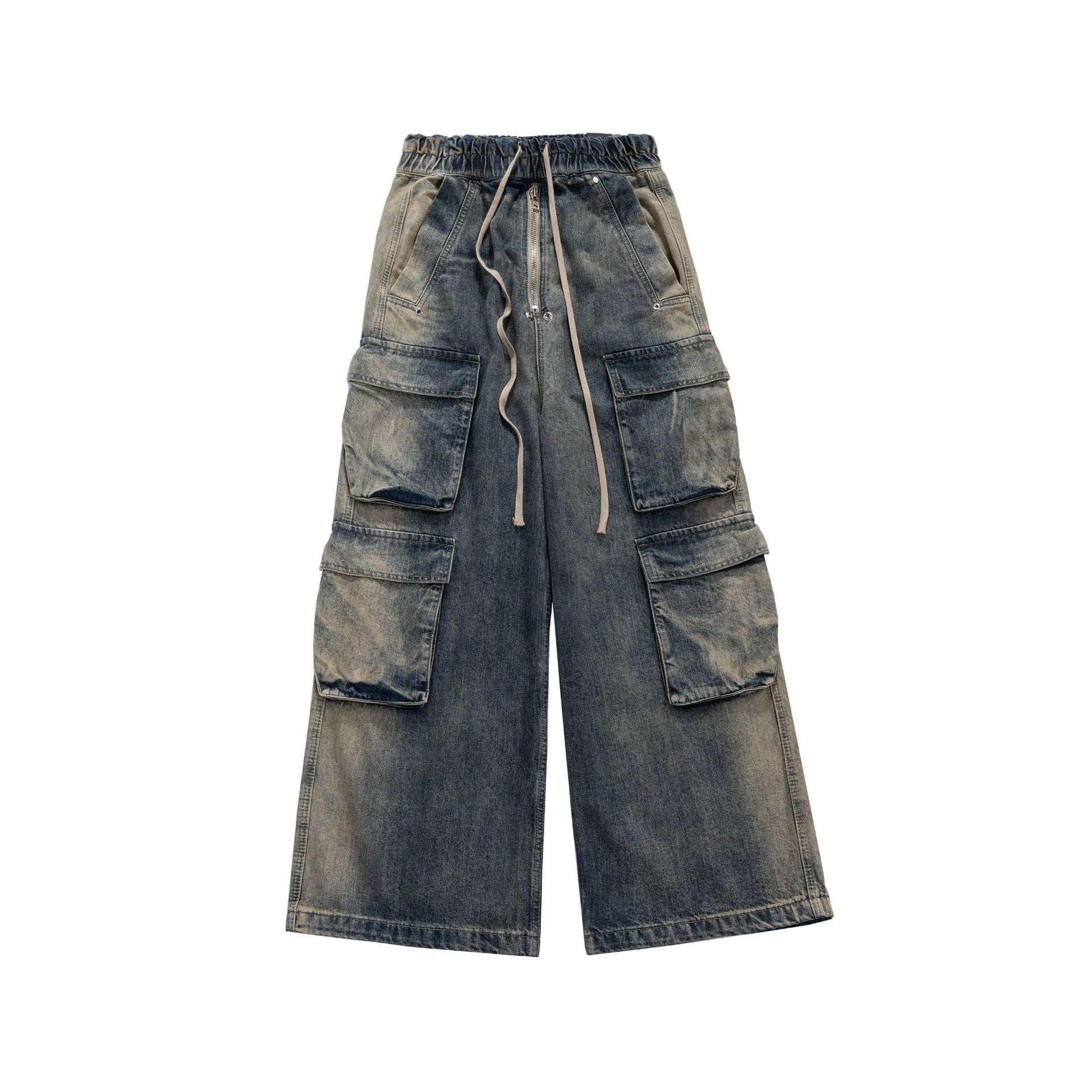 Wide Leg Multi-Pocket Straight | Loose Jeans - Luxuryurbanwear