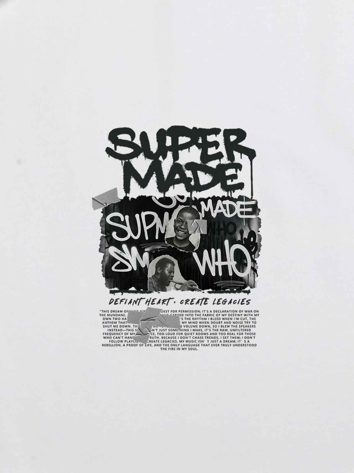 Streetwear Graffiti Character Collage Graphic T-Shirt