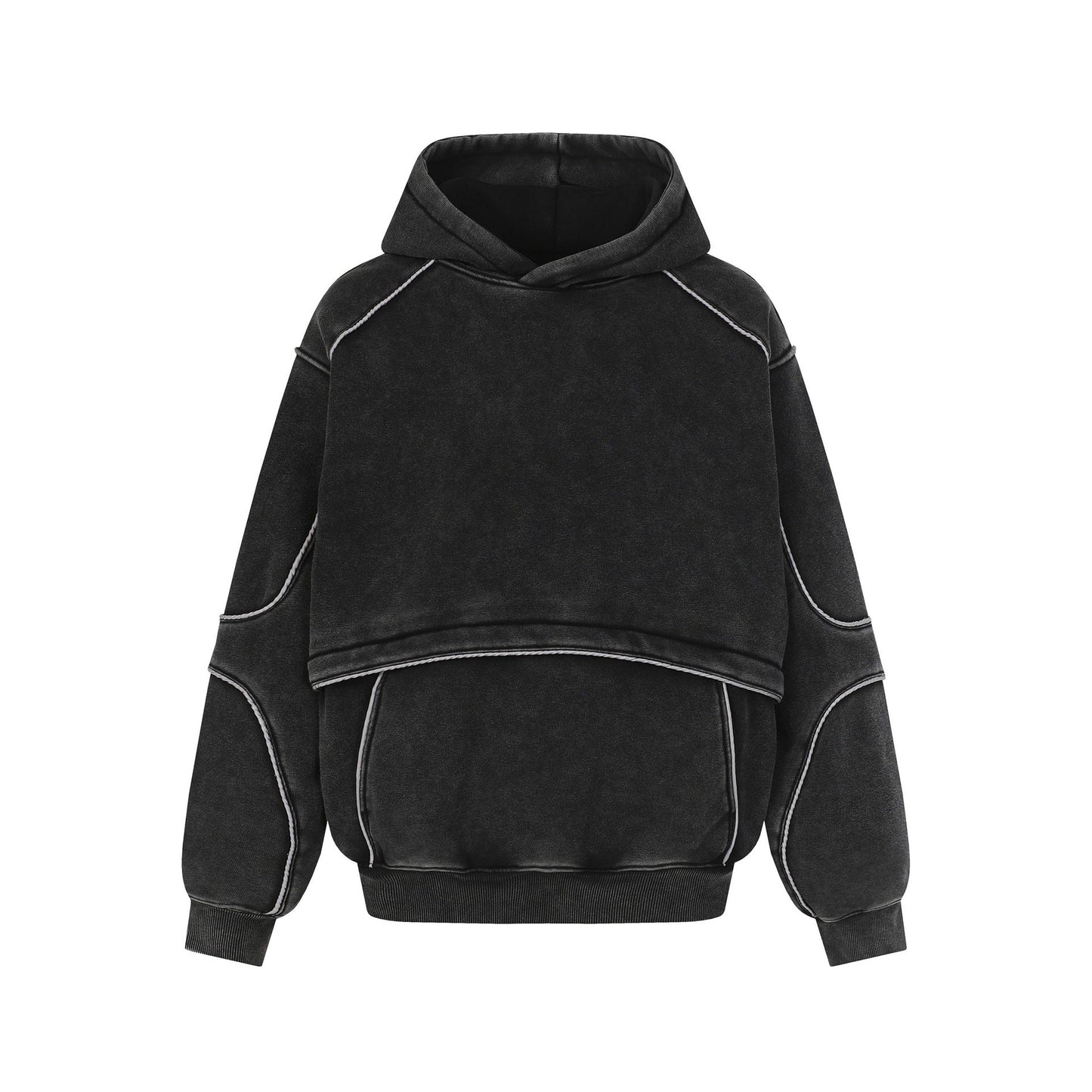 Retro Deconstructed | Patchwork Washed Hoodie - Luxuryurbanwear