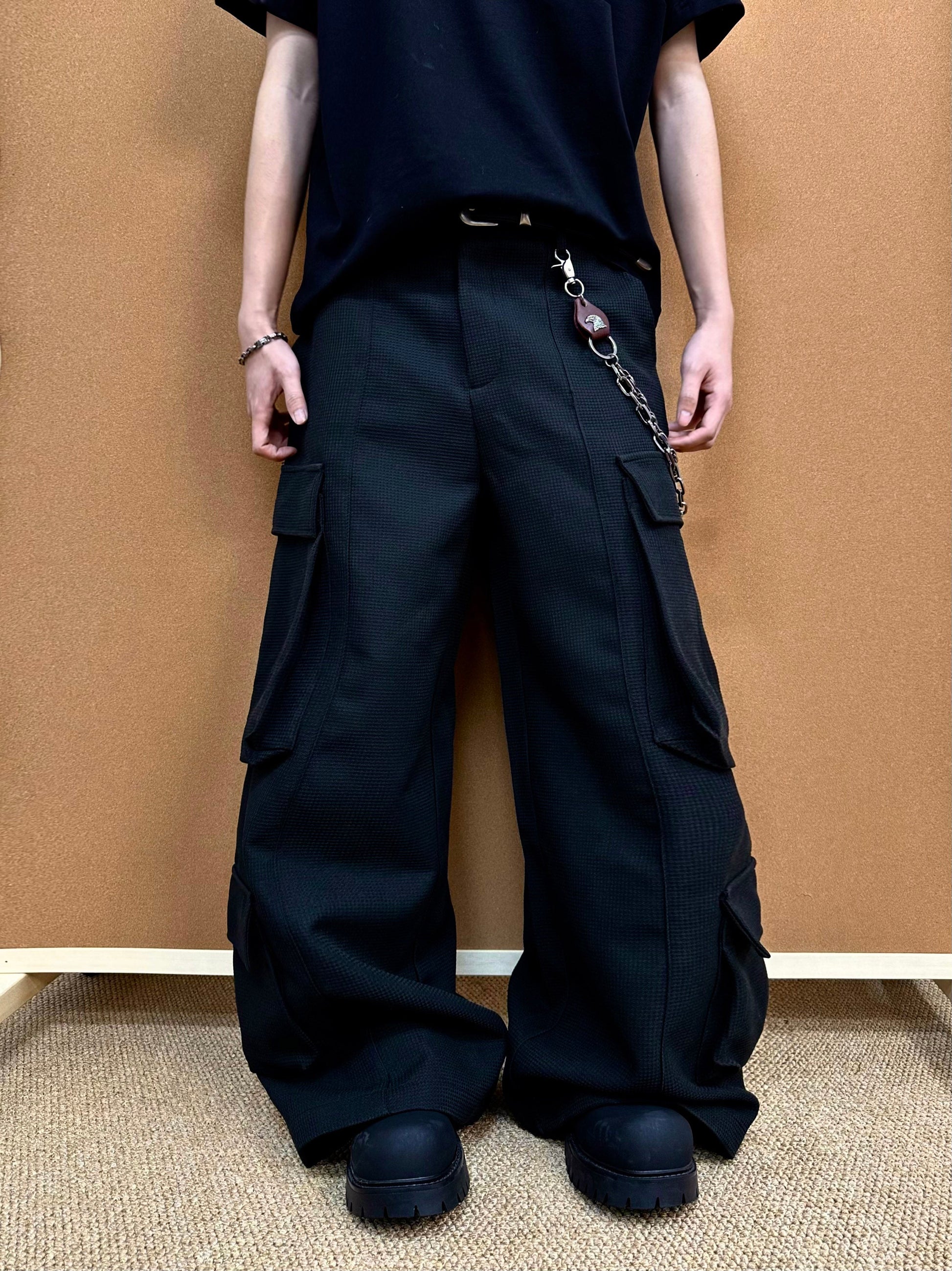 Unisex Multi-Pocket Wide Cargo Pants - Luxuryurbanwear