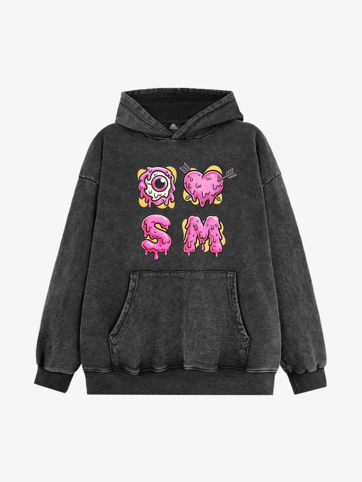 Street Dripping Letter Eyeball Graffiti Hoodie