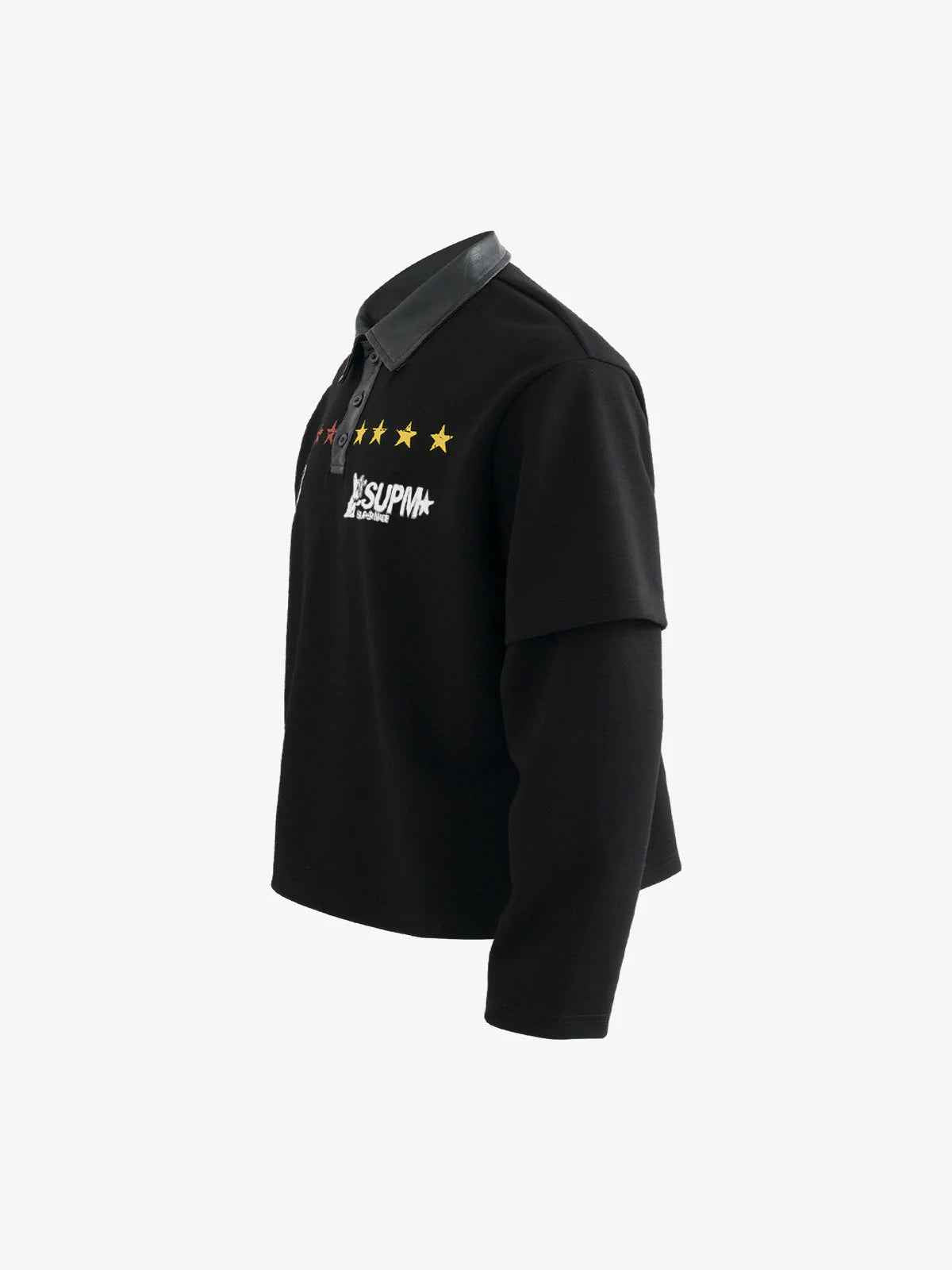 Motorcycle Style Lapel Polo Long Sleeve T-Shirt