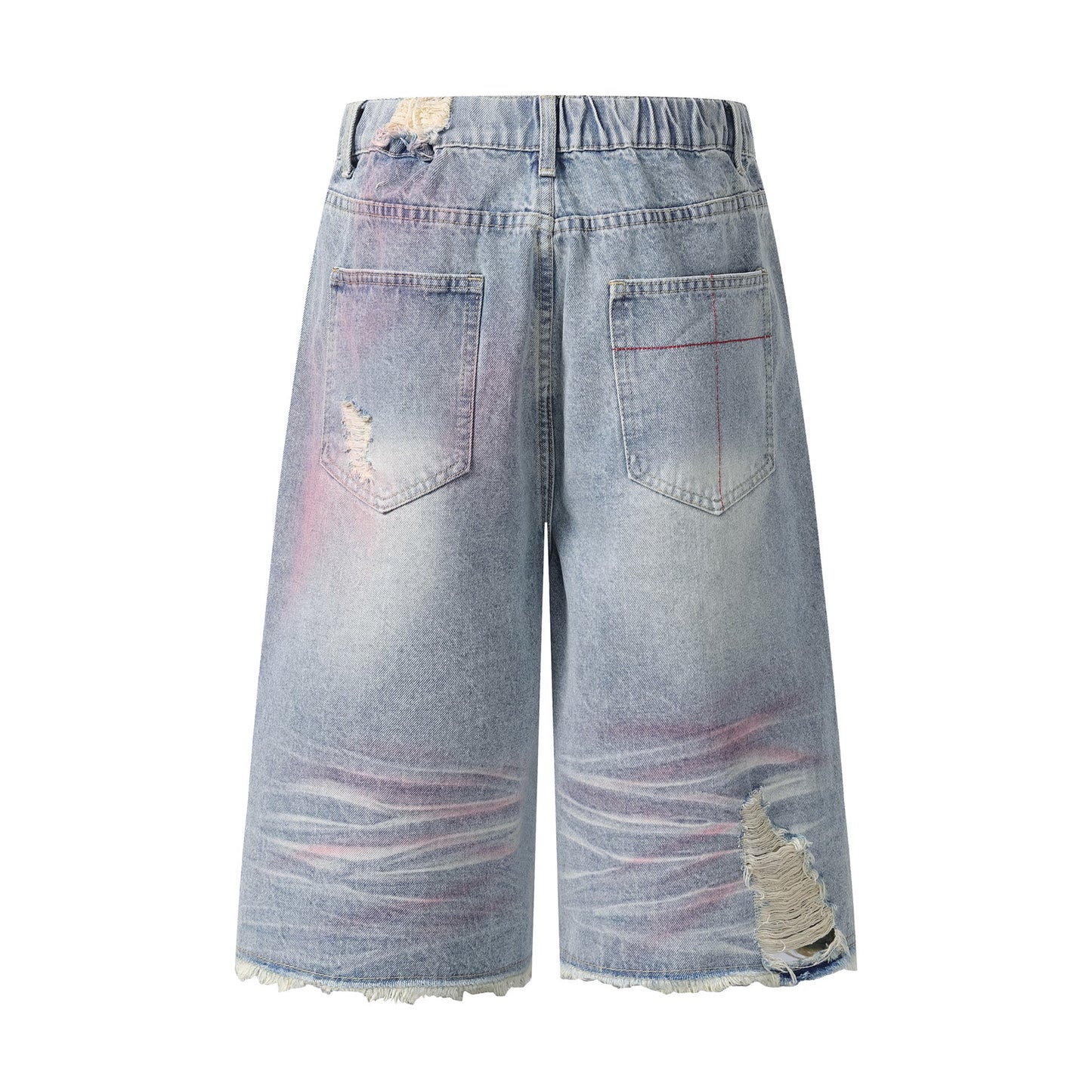 Pink Spray | Washed Denim Shorts - Luxuryurbanwear