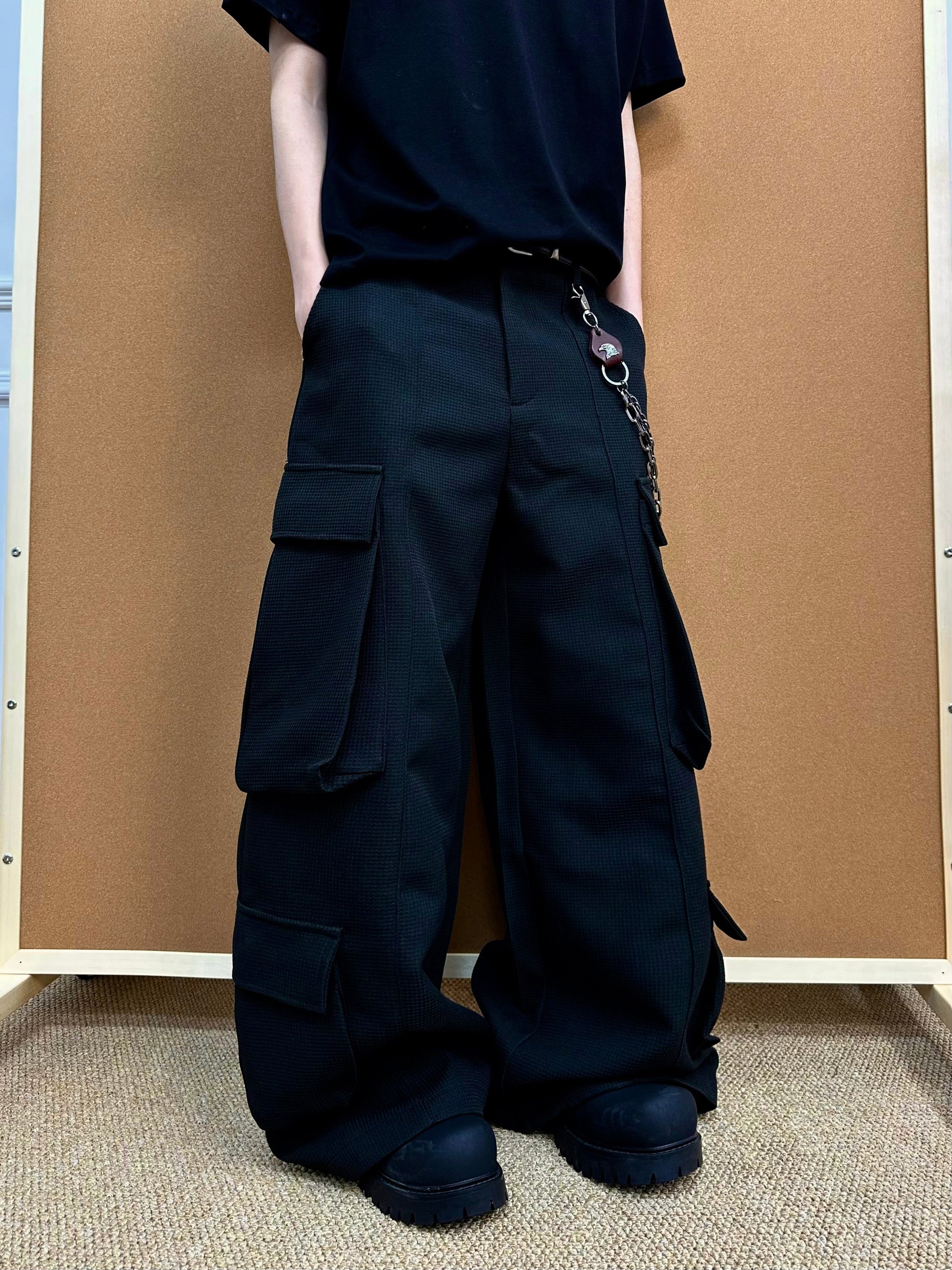 Unisex Multi-Pocket Wide Cargo Pants - Luxuryurbanwear