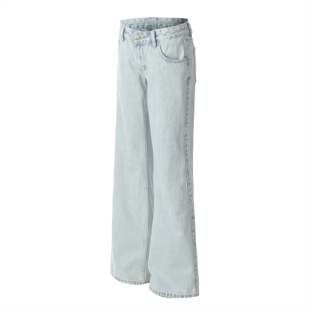 Light Blue Vintage | Straight Jeans - Luxuryurbanwear