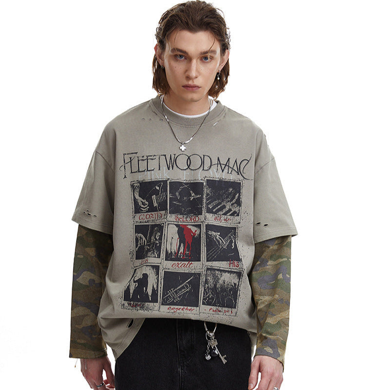 Distressed Camouflage | Two-Piece Graphic T-Shirt - Luxuryurbanwear