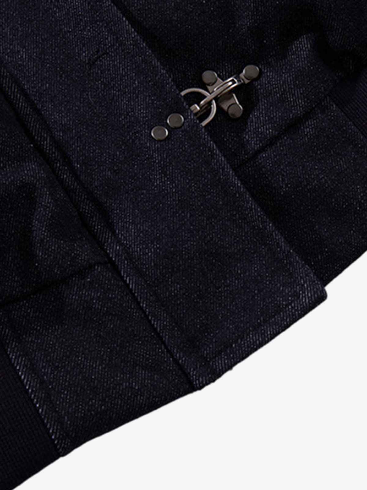 Denim Toggle Detail Bomber Jacket - 2581