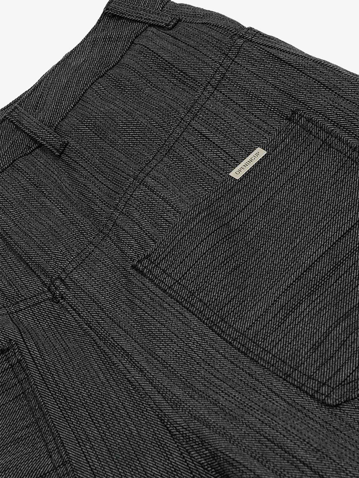 Striped Textured Reverse Pocket Pants