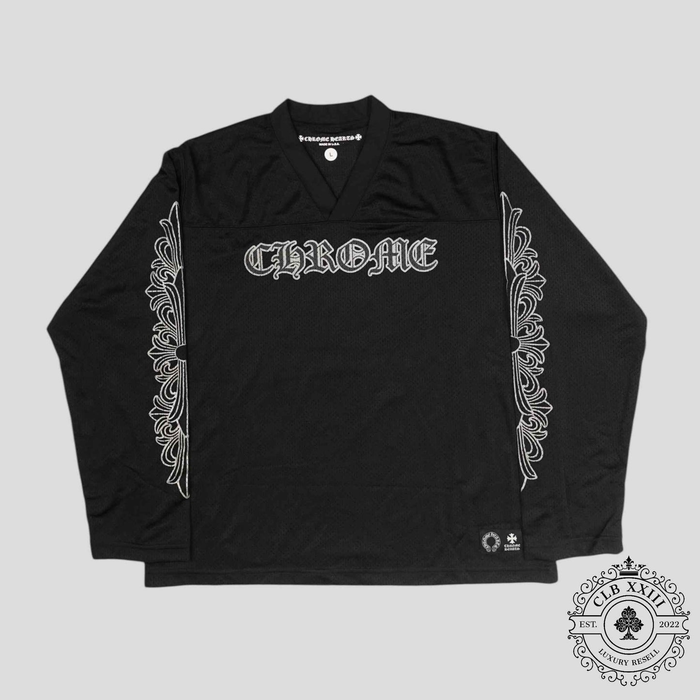 Chrome Hearts Mesh Warm Up Long Sleeve Jersey in Black