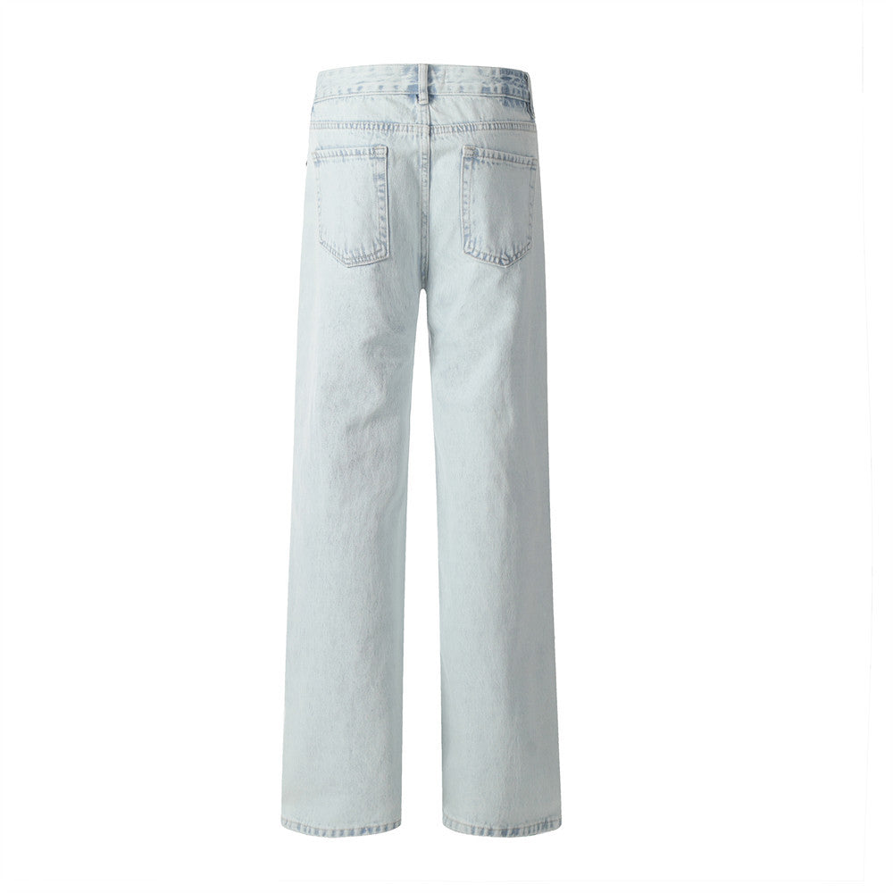 Light Blue Vintage | Straight Jeans - Luxuryurbanwear