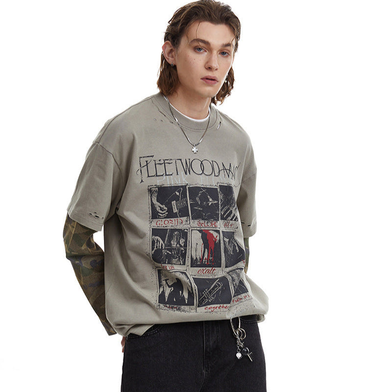 Distressed Camouflage | Two-Piece Graphic T-Shirt - Luxuryurbanwear