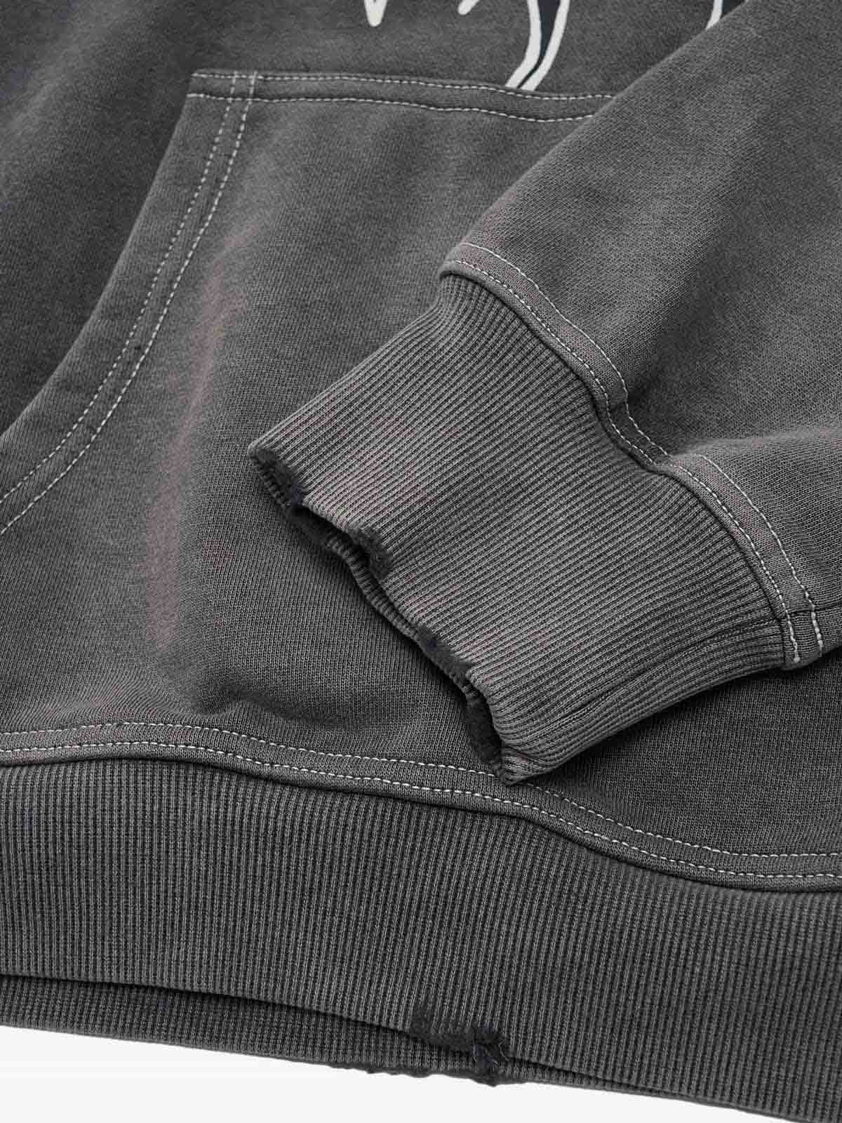 Original Distressed SPMD Graphic Cotton Hoodie - Luxuryurbanwear