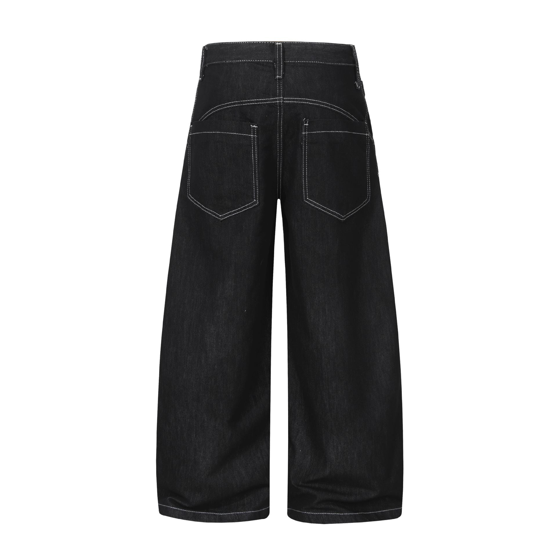Metal Button Raw | Baggy Barrel Jeans - Luxuryurbanwear