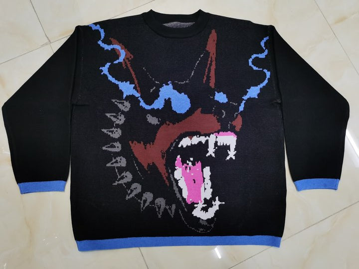 Doberman Graphic | Knit Sweater - Luxuryurbanwear