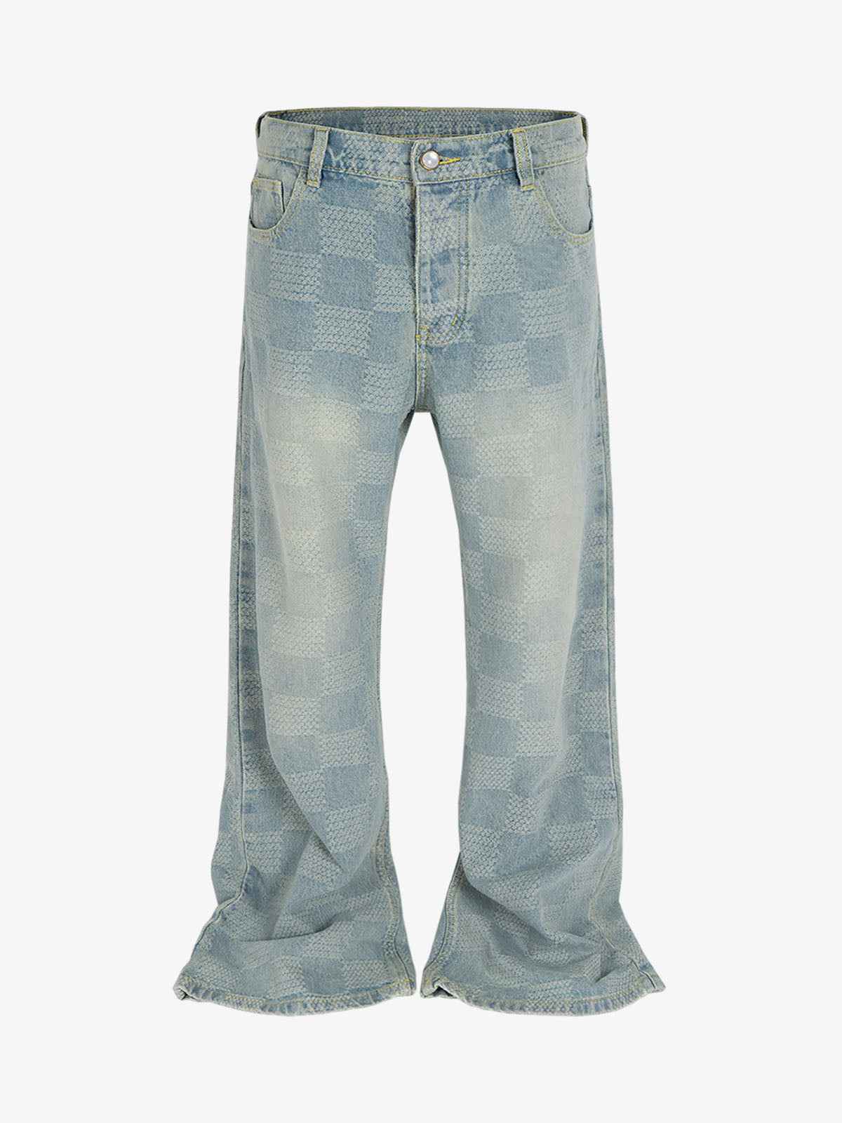 Checkerboard Distressed Jeans
