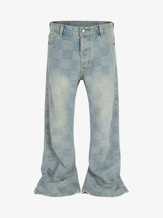 Checkerboard Distressed Jeans