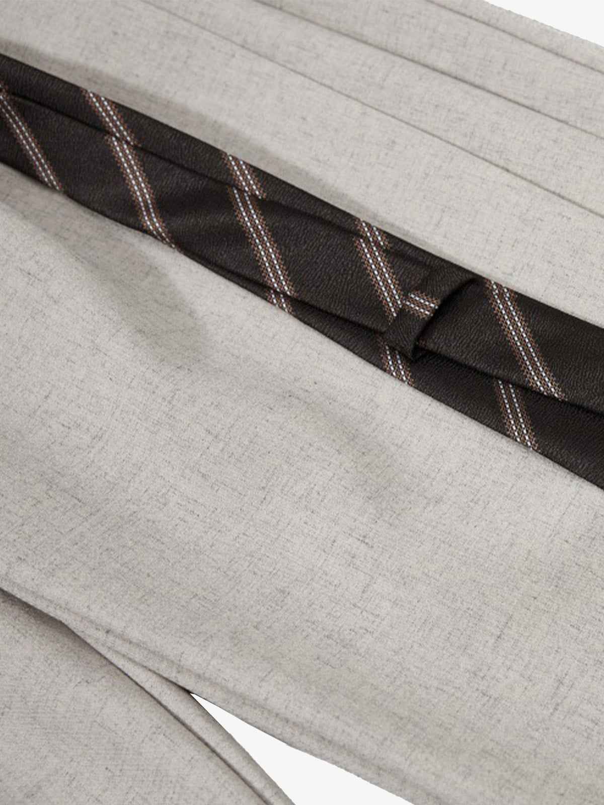 Tie Detail Relaxed Fit Draped Suit Pants