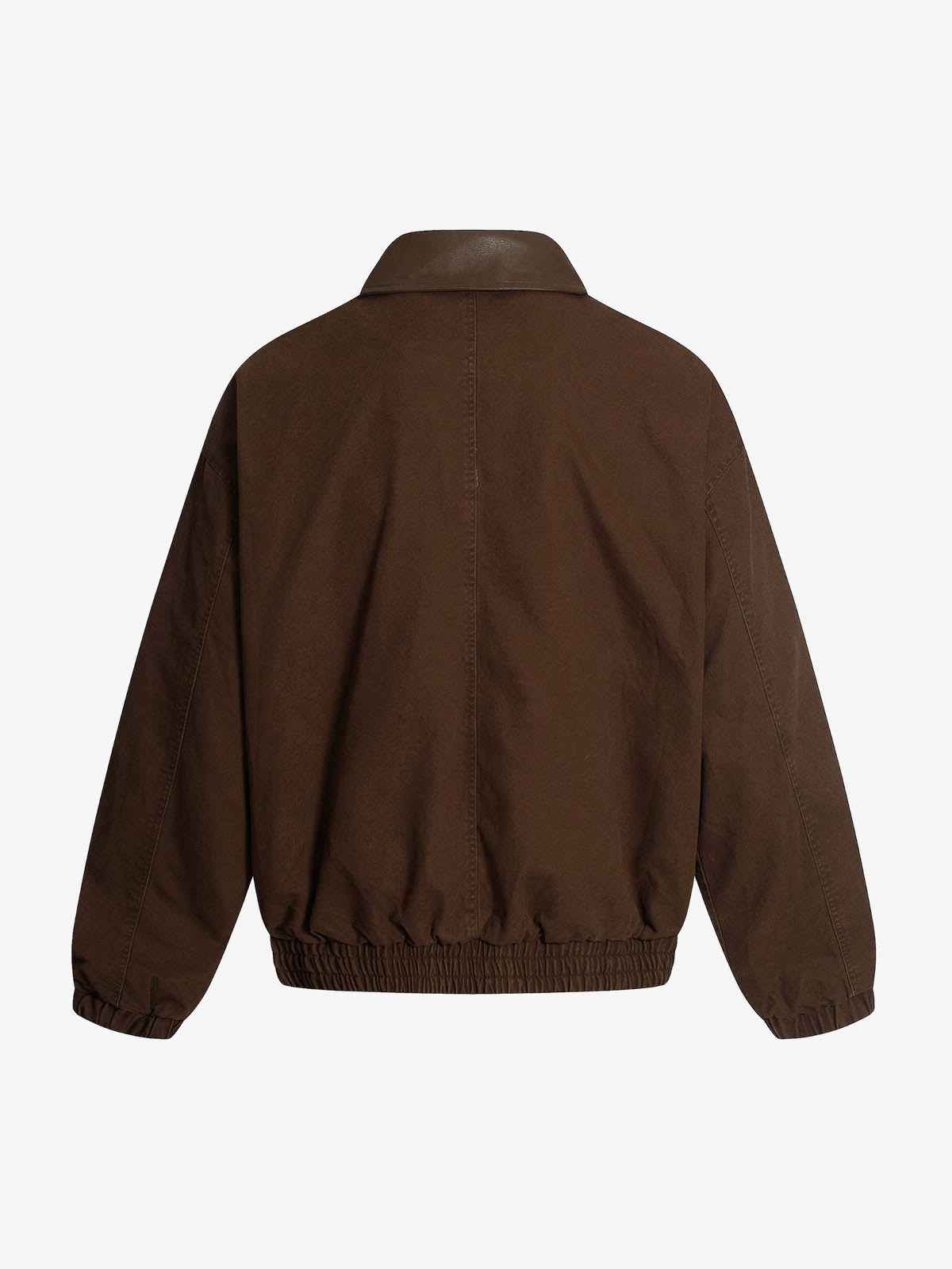 Retro Panelled Utility Multi Pocket Zip Up Bomber Jacket