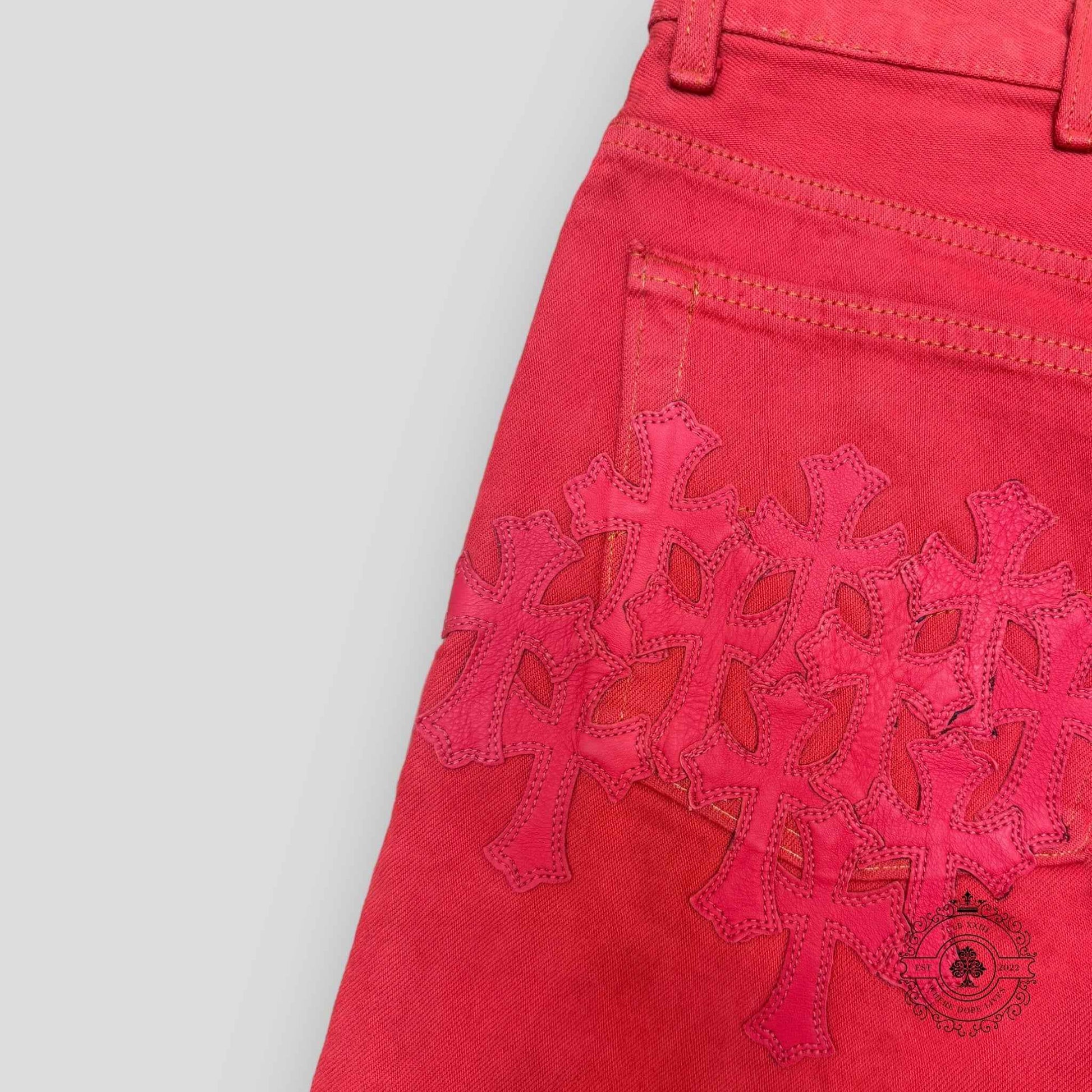 Chrome Hearts Red Cross Patch Jeans