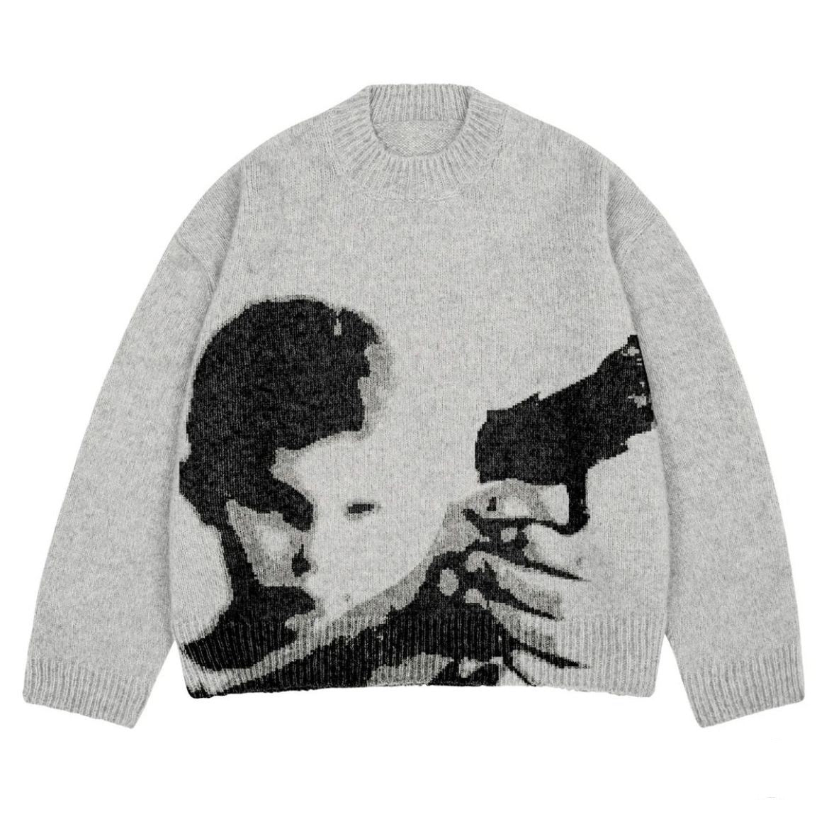 Silent Vigil | Street Art Knit Sweater - Luxuryurbanwear