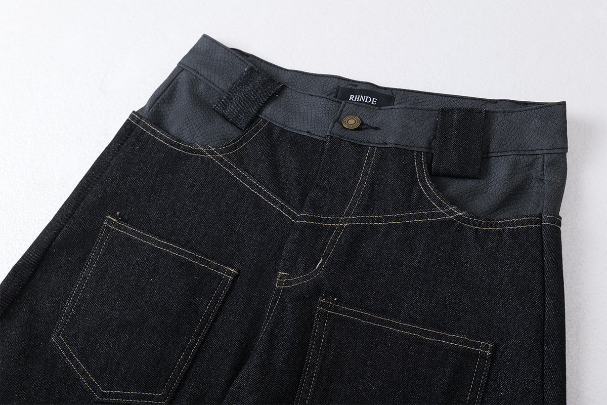 Baggy Barrel | Embroidery Wide Jeans - Luxuryurbanwear