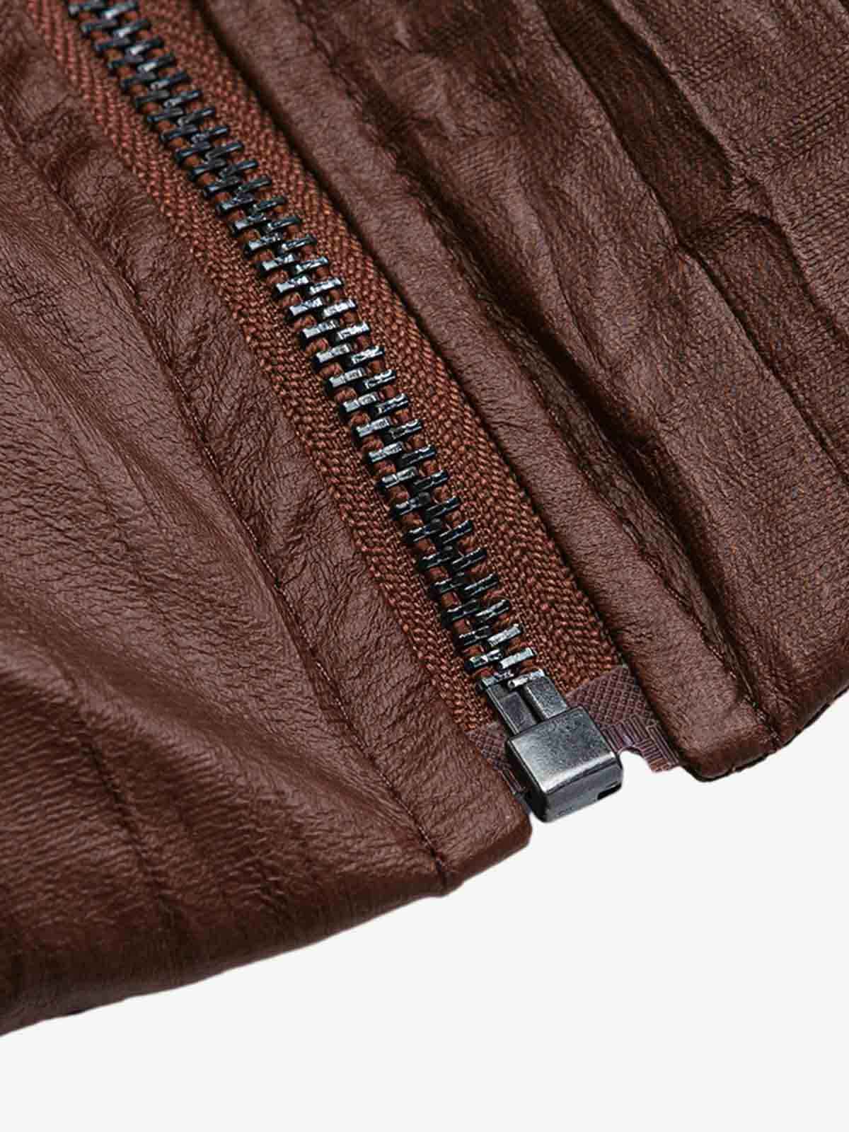 Retro Buckled High-Neck Crinkle Puffer Jacket
