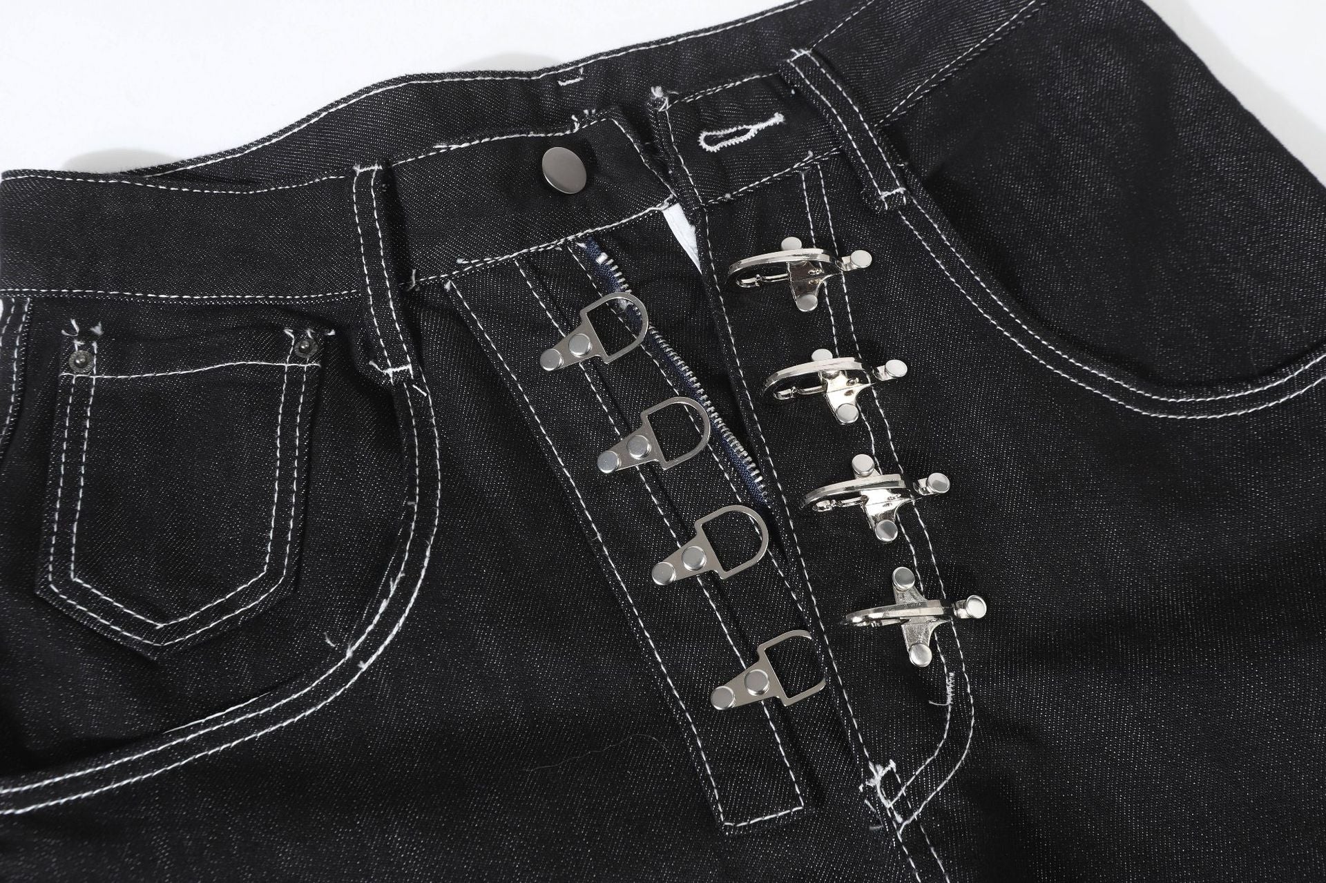 Metal Button Raw | Baggy Barrel Jeans - Luxuryurbanwear