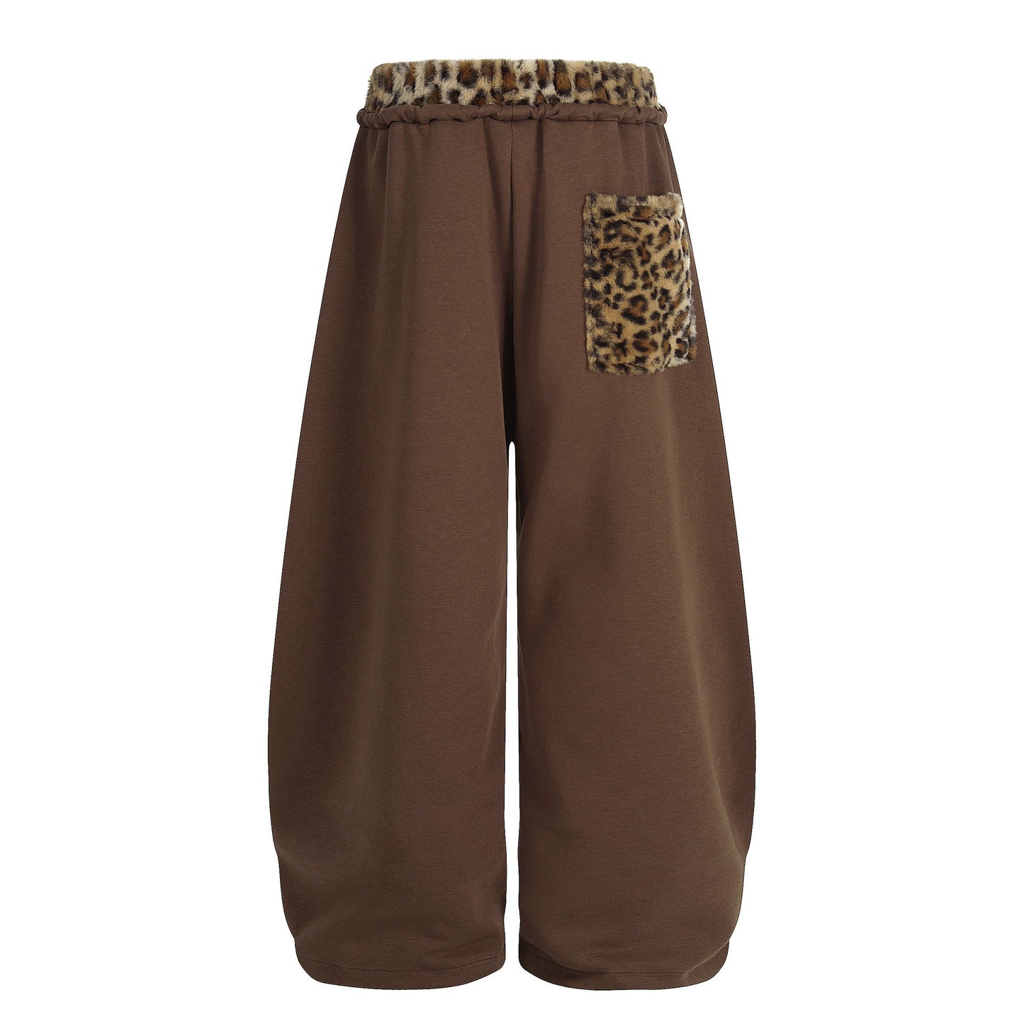 Faux-fur Leopard| Embroidery Barrel Pants - Luxuryurbanwear