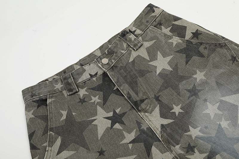 Camouflage | Machete RO Star Wide-Leg Jeans - Luxuryurbanwear